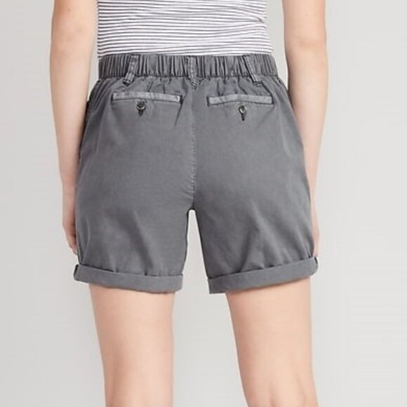 Old Navy OG Chino Shorts High Rise Panther Gray Size Large NEW - Picture 2 of 6